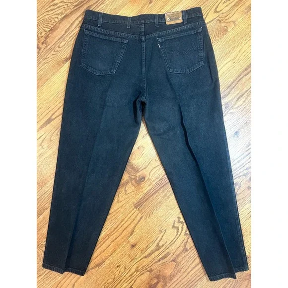 Vintage 90s Levis 545 Jeans Mens 44x32 Black Orange Tab Loose Fit‎ Baggy Mexico - Picture 6 of 12